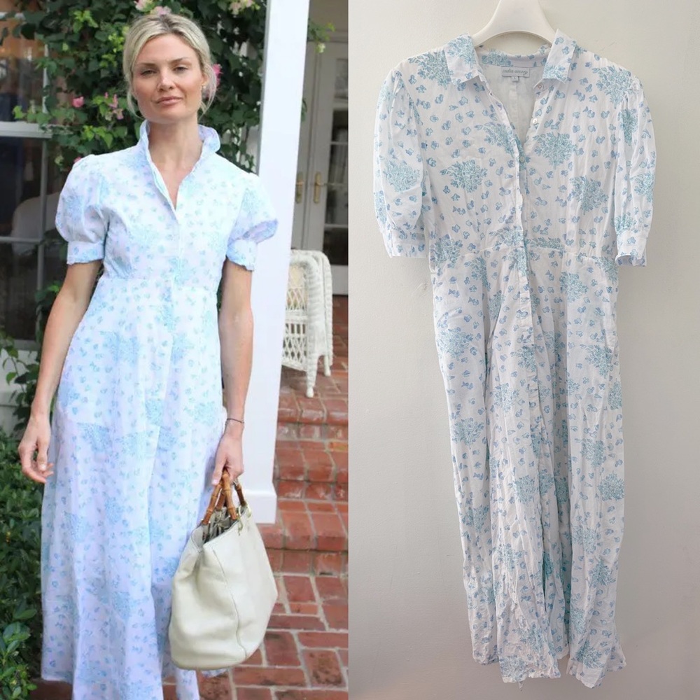 India Amory Julia Amory Dress Blue & White Sz L